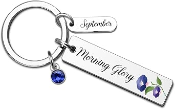 Birthday Gifts for Women Birth Flower Keychains Birthstone Keychain for Mom Grandma Daughter Friends Coworkers