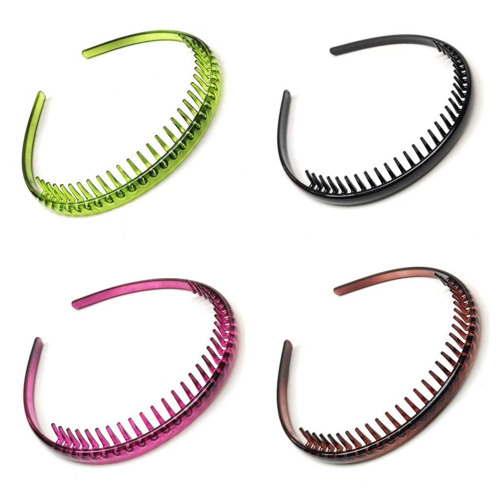GIRLYZ ATTIRE Beautiful Plastic Headband Non-Slip Teeth Comb Hairband Stylish Toothed Hairband Hair Accessory for Girls/Kids and Women (Pack of 4) (B09T6WS2B5) Amazon Price History, Amazon Price Tracker