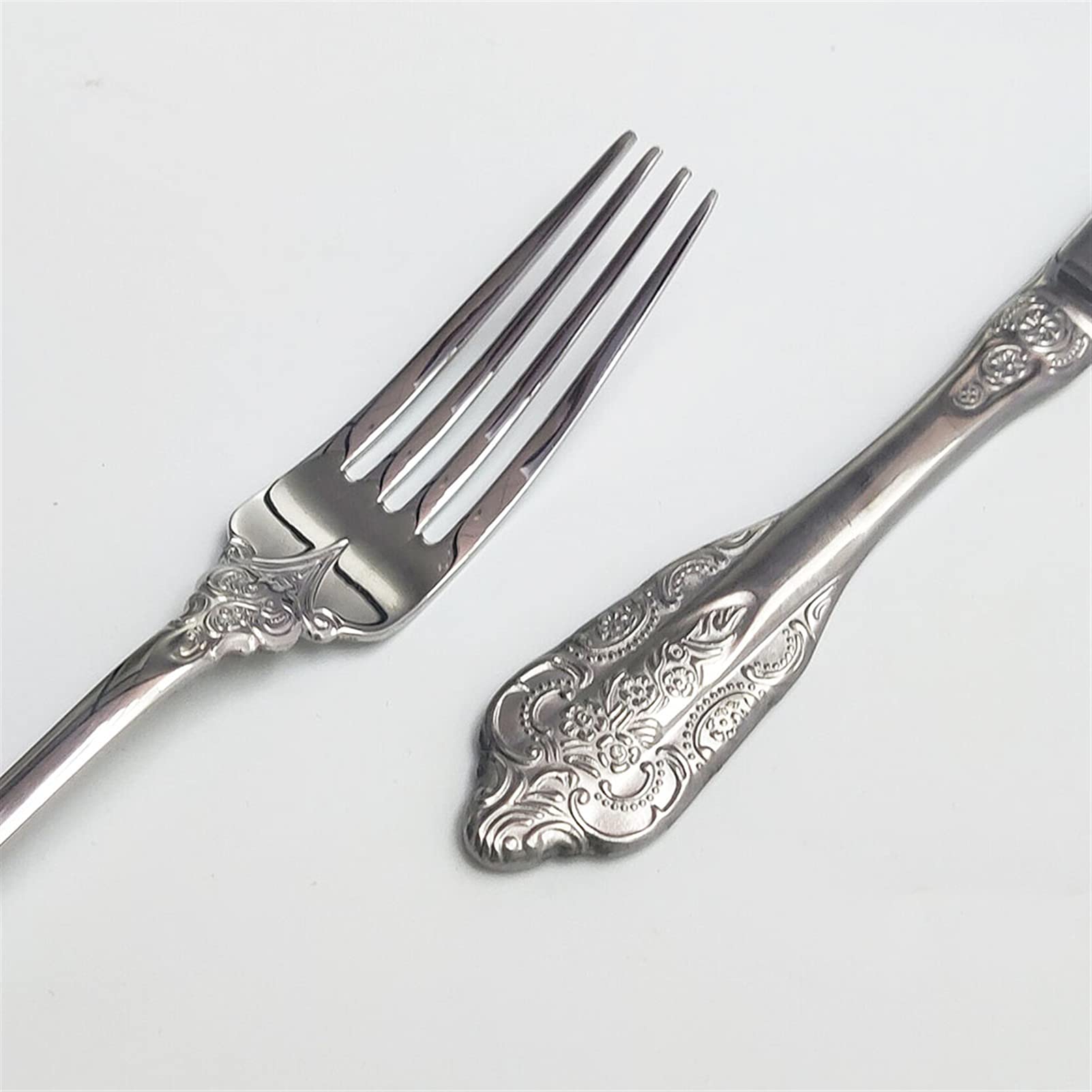 24 stks zilveren bestek set roestvrij staal diner mes vork lepel servies set service 6 Western servies set (Color : 24Pcs Silver