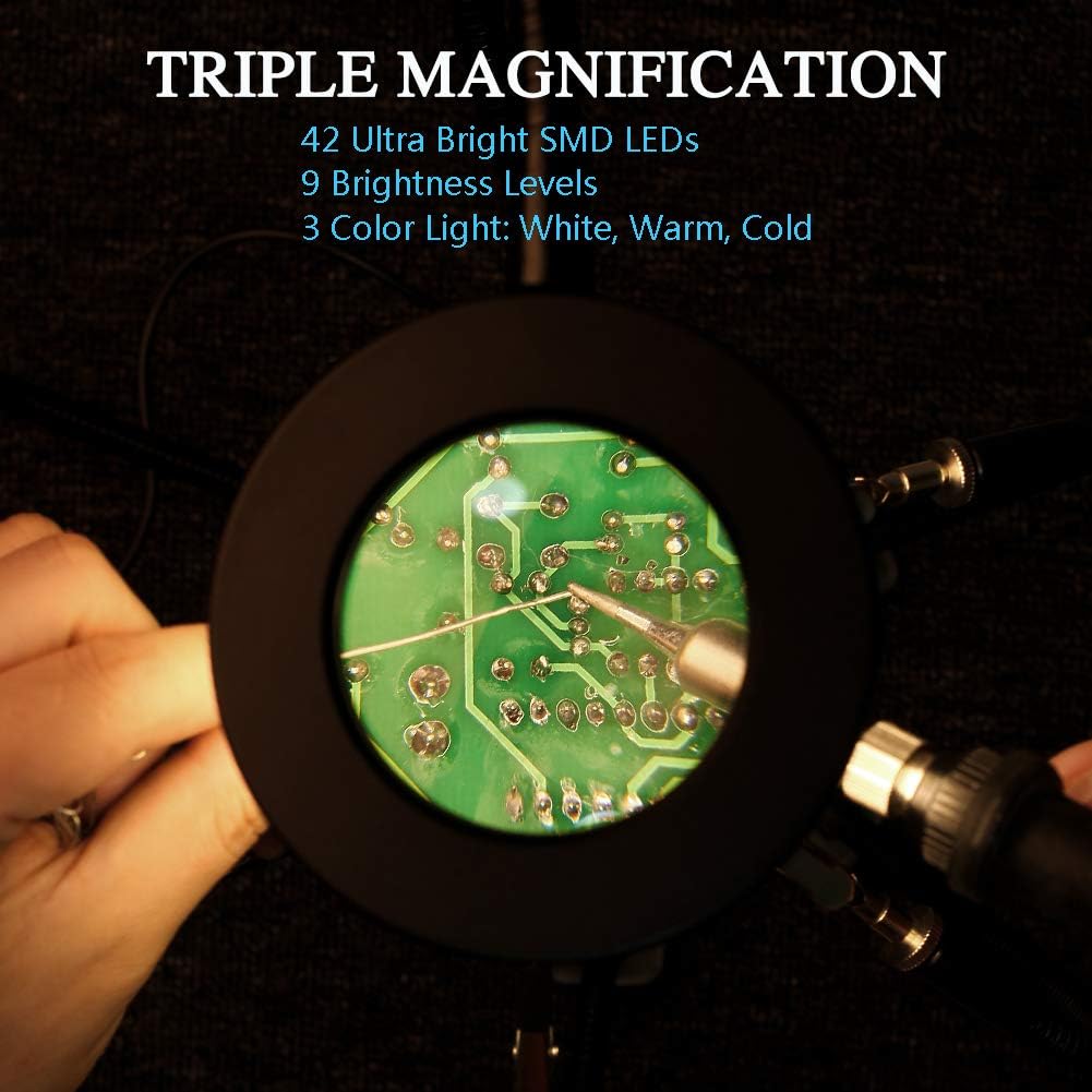 Bеѕt Dеаl Soldering Helping Hands Third Hand and Vise with 6 Flexible Arms, 3X Magnifying Lamp,Stable Metal Base for Electronics Repair,Modeling,Hobby and Craft,Jewelry Making… 🛒 Crаzу Dеаlѕ Soldering Helping Hands Third Hand and Vise with 6 Flexible Arms, 3X Magnifying Lamp,Stable Metal Base for Electronics Repair,Modeling,Hobby and Craft,Jewelry Making…