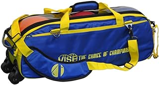Vise Clear Top 3 Ball Roller Bowling Bag- Blue/Yellow