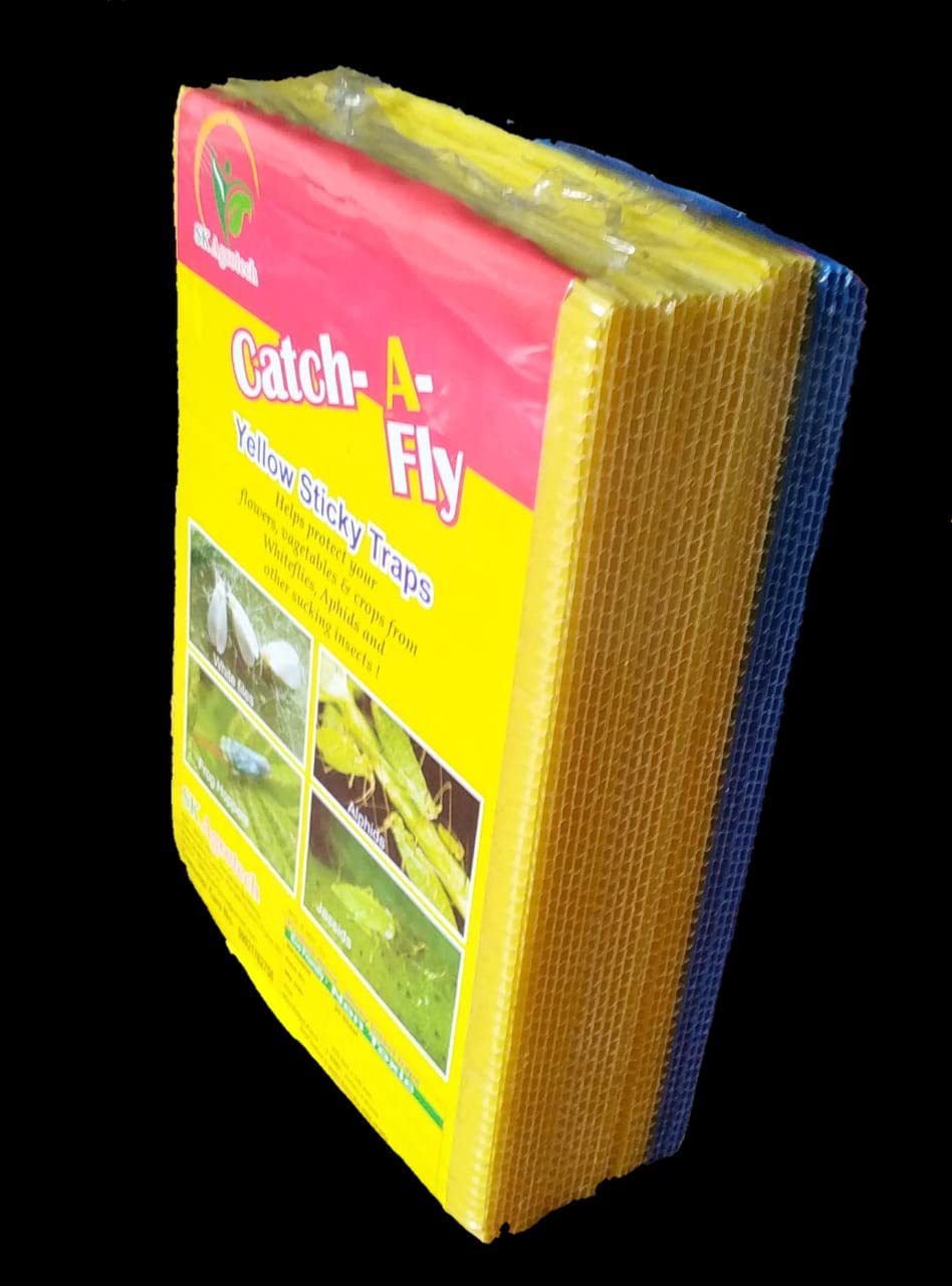 Yellow Insect Pheromone Trap by SK Agrotech - Pack of 25 Sheets (20 Yellow, 5 Blue) - 6x8 Inch Size (B0BMXQ8LFD) Amazon Price History, Amazon Price Tracker