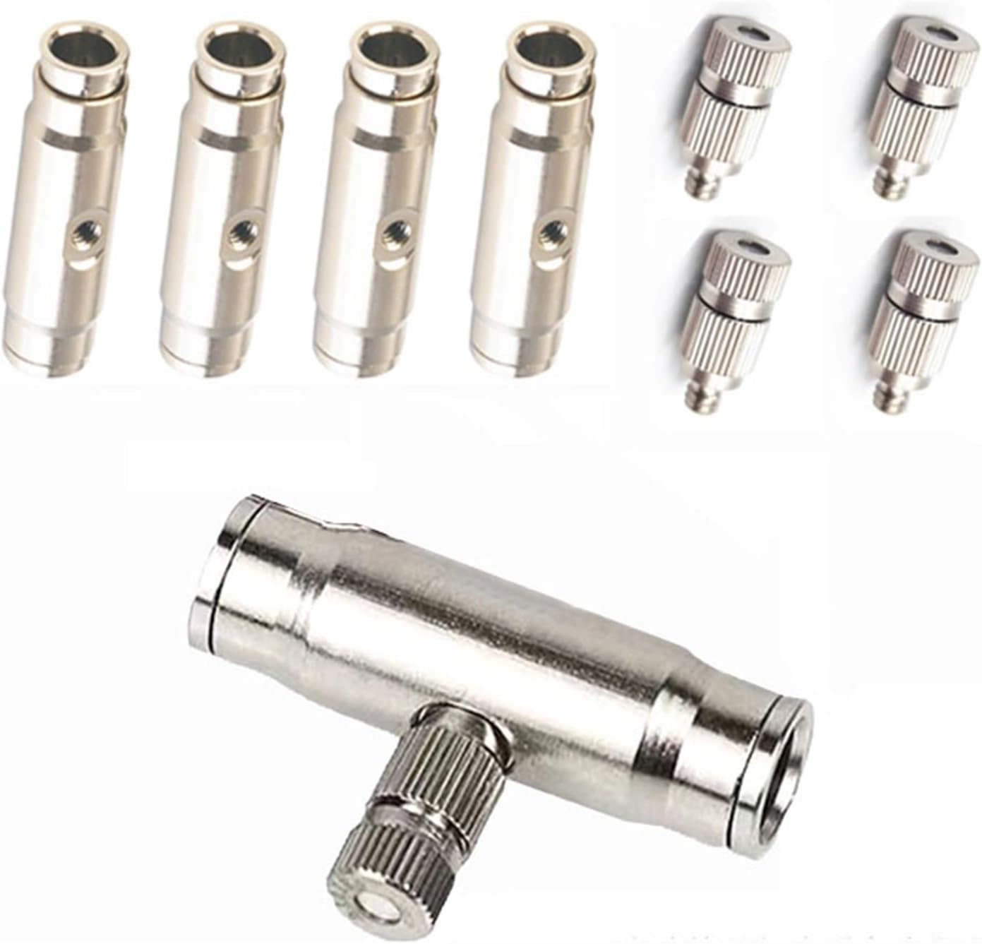 25 Pack ﻿﻿Misting Nozzles For Outdoor Cooling Misting System, 10/24 UNC High Pressure Water Mist Sprayers, Anti Drip Cleanable Mister Head, 3/8" Brass Fittings (Size : Orifice 0.1mm)