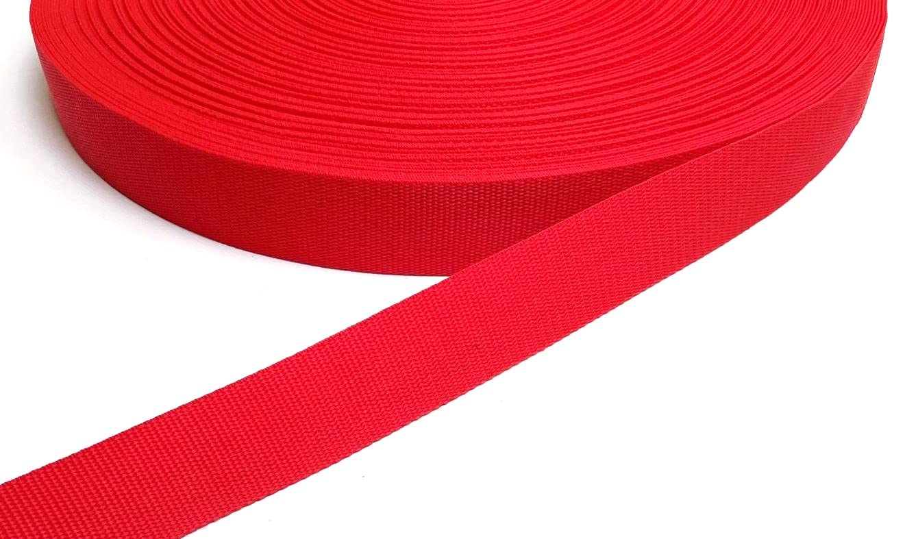 Church Products UK 50mm Polypropylene Webbing Lightweight Strap For Backpacks Belts Handles Bags Straps Dog Leads (Red, 25 Metres)