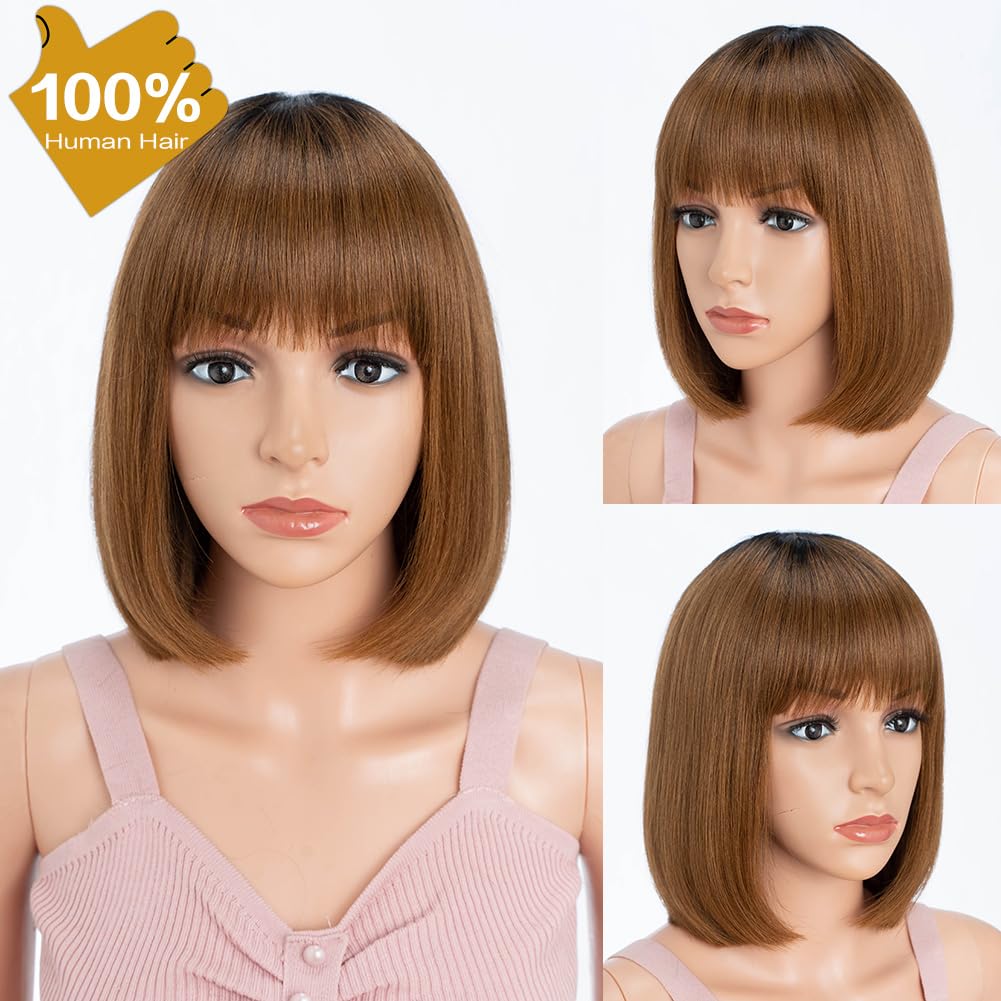 Amazon.co.jp: JOEDIR HAIR ショート ボブ ウィッグ 前髪付き 人毛 10