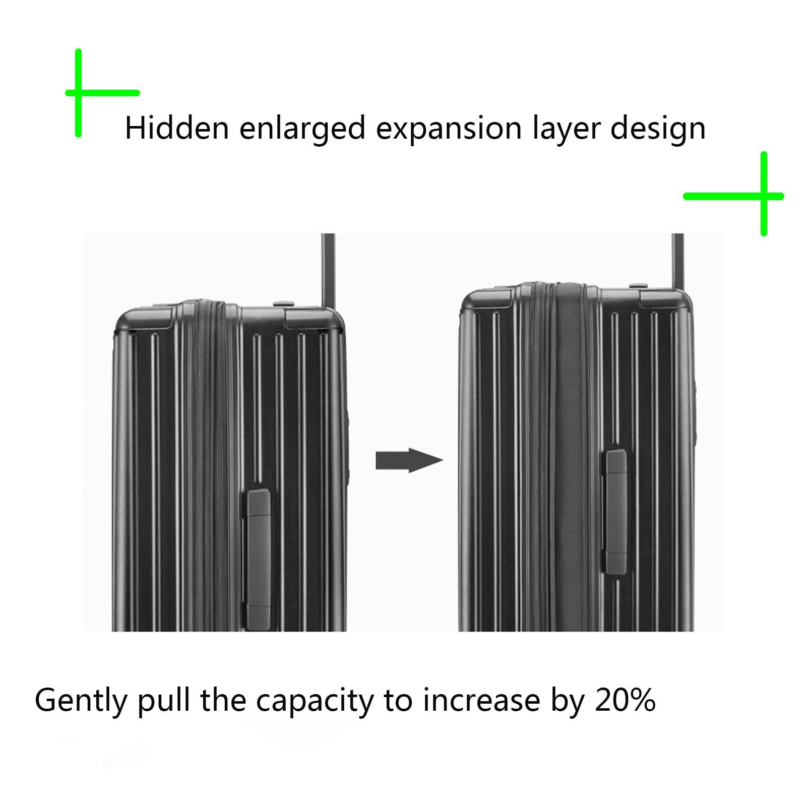 Maletas con Ruedas, Equipaje de Mano con Compartimento para computadora portátil, Equipaje Giratorio expandible, con Puerto de Carga USB, Gran Capacidad, Apertura Frontal, 20 pulga