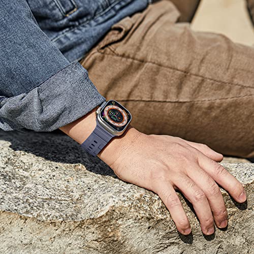 Image of Suitisbest Men's Grey Silicone Sport Apple Watch Band, Waterproof, Scratch-Resistant, 21mm Wide