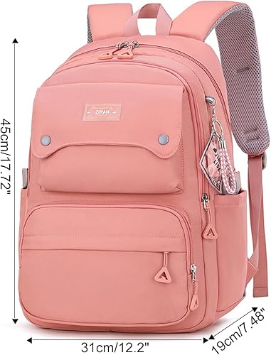 Miniatura 2 de Mochila casual para adolescentes y niñas, mochila de escuela secundaria, bolsa de viaje diario para laptop, 1# Rosa, 35 Liters, Mochilas Daypack