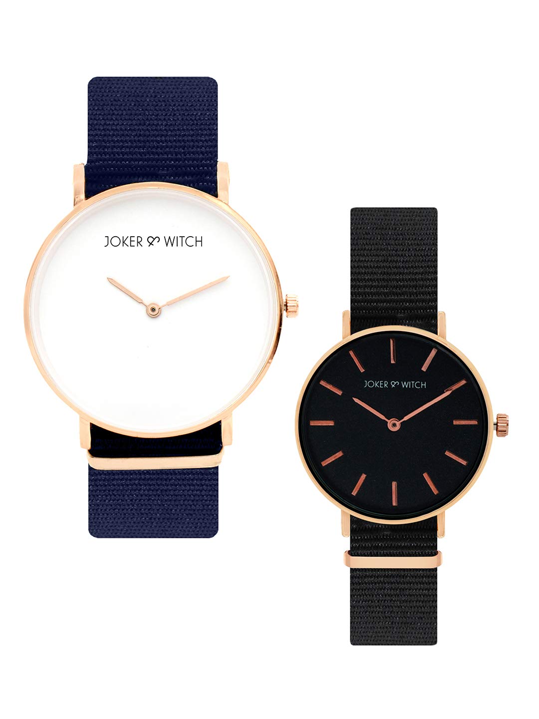 Joker & Witch Nylon William & Louisa Couple Analogue Watches, White Dial, Black Band (B08T6KQ1R1) Amazon Price History, Amazon Price Tracker