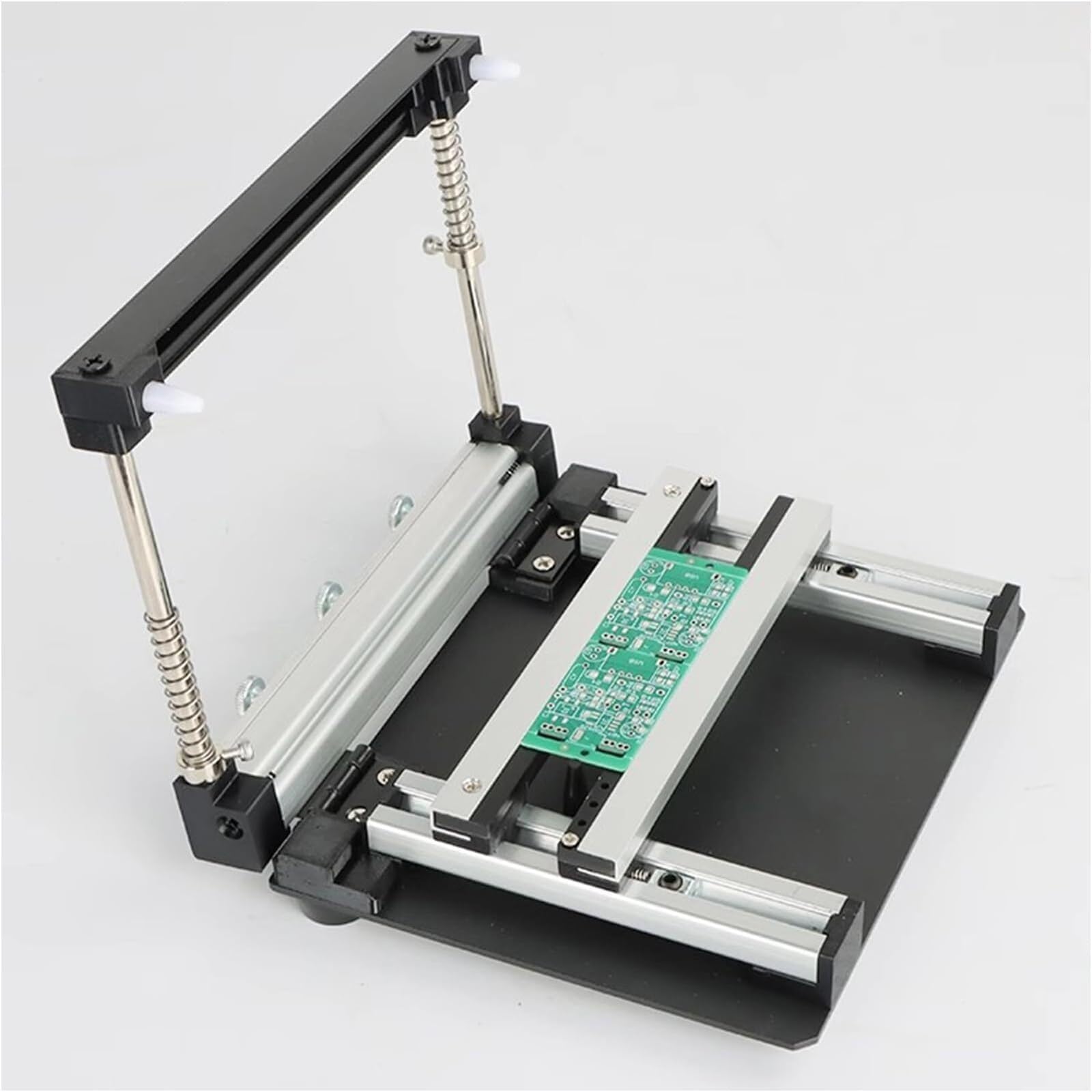Mesa de impresión de pasta de soldadura de malla de acero, estación de serigrafía manual, impresora de plantillas PCB de grosor ajustable para montaje y embalaje de PCB