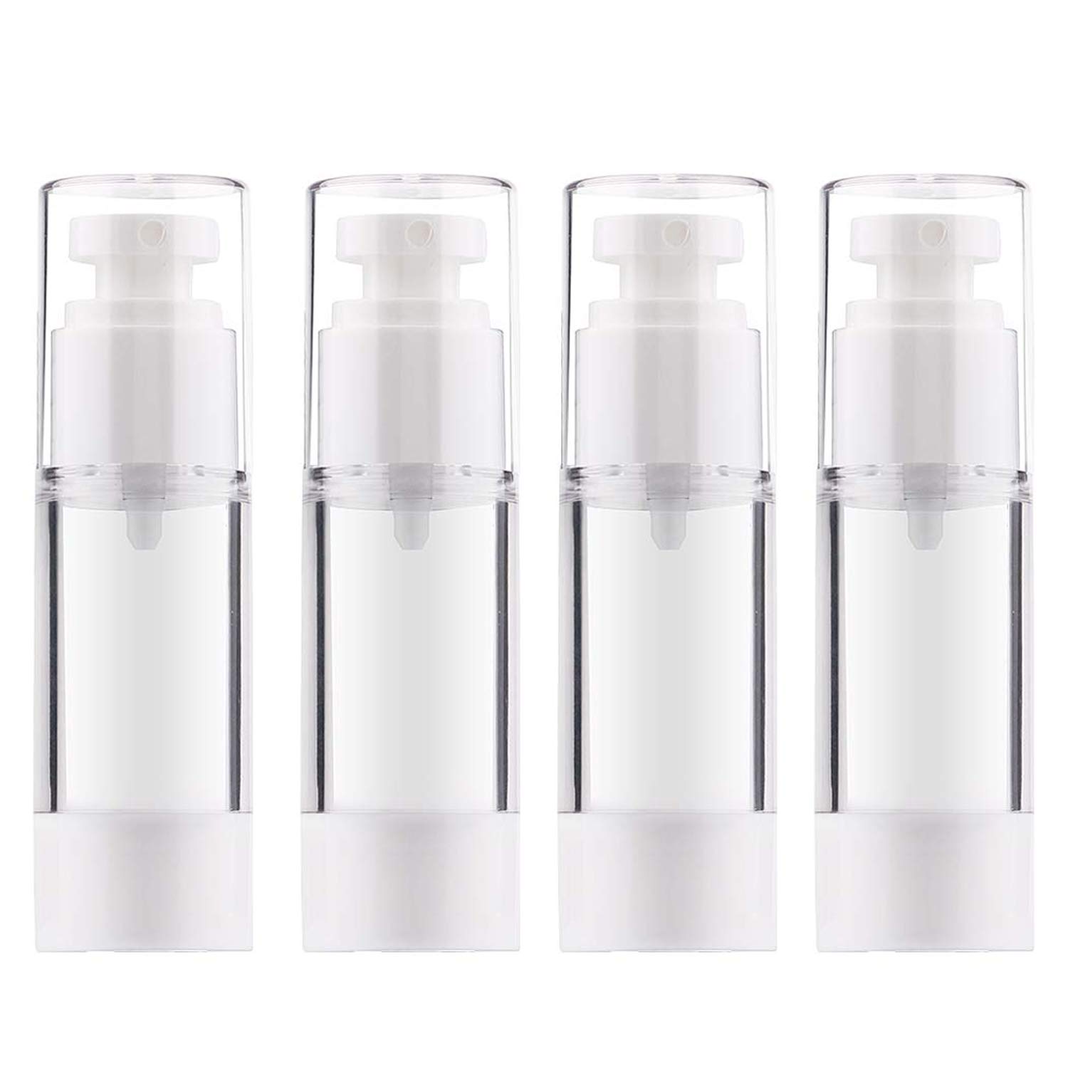 Yalbdopo 30Ml 4Pcs Airless Pump Bottle | Refillable Empty Clear Travel Lotion Containers/Vacuum Press Pump Bottles For Foundation, Essence, Lotion (30Ml)