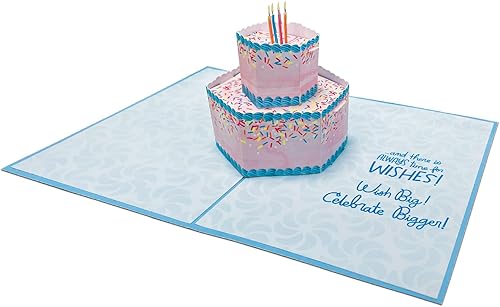 Tarjeta de felicitación desplegable de cumpleaños  Tarjeta de felicitación de cumpleaños en 3D "Always Room for Birthday Cake" para amigos,