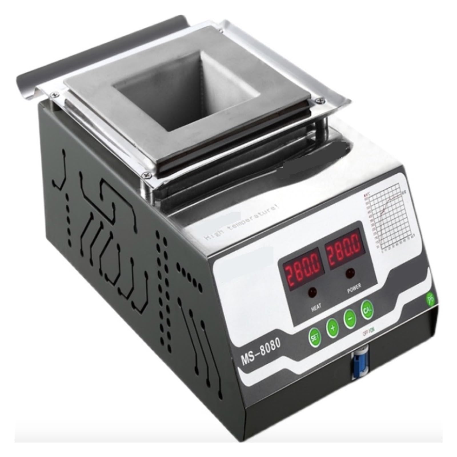 Crisol de Soldadura, Crisol electrónico de conversión de frecuencia de MS-2820, horno de estaño sin plomo ajustable de alta temperatura de 2000W