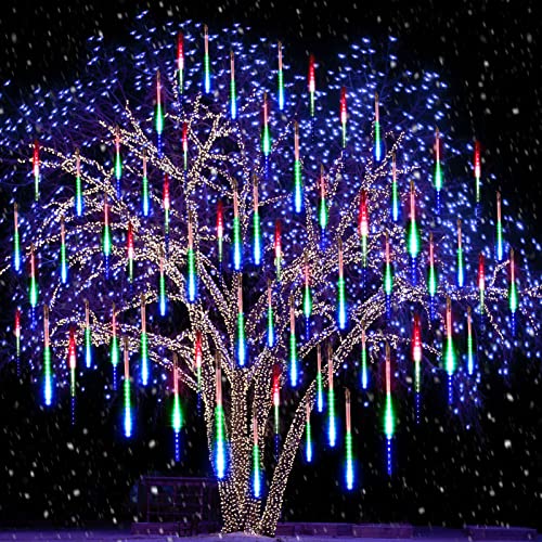 Meteor Shower Lights Outdoor, 16 Inches 16 Tubes 576 LED Icicle Lights, Waterproof Meteor