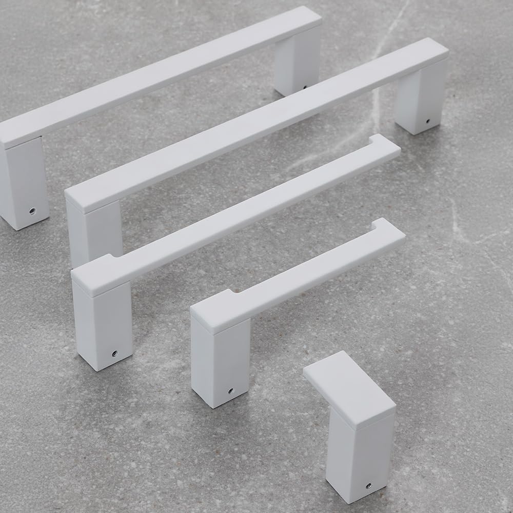 Set 2 Appendini Porta Asciugamani E Accappatoi Con Corpo E Ganci In Alluminio Bianco Linea Accessori Bagno Sky, L 3 x P 6,5 x H 5,5 Cm, Con Fissaggi Inclusi