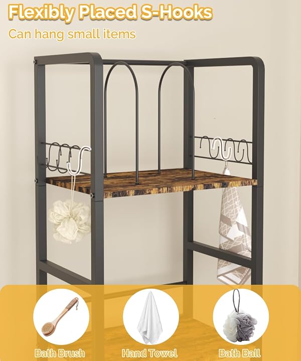 Mondazie Towel Racks for Bathroom Storage Shelves Free Standing, Black by Mondazie - Used condition - Image 7