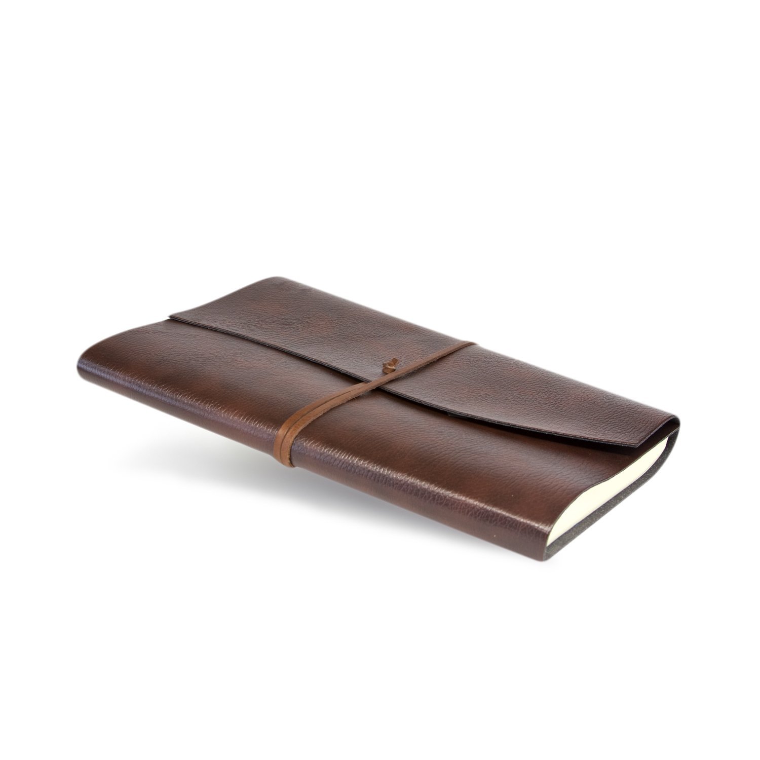 BELCRAFT Tivoli Liscio A4 großes Notizbuch aus recyceltem Leder, Handgearbeitet in klassischem Italienischem Stil, Geschenkschachtel inklusive, Tagebuch A4 (21x30 cm) Braun