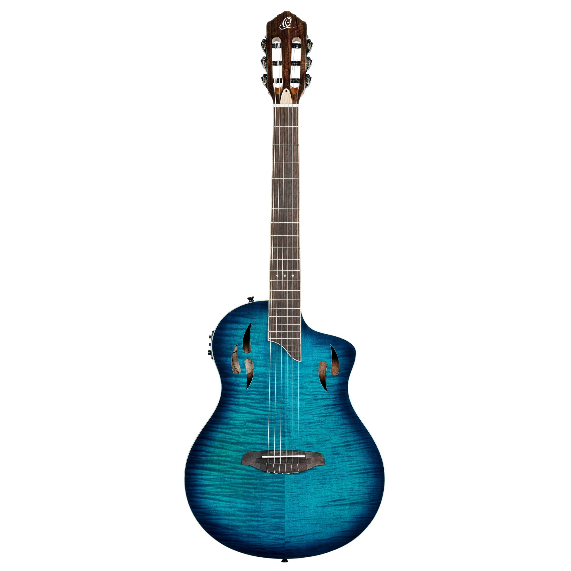 Ortega RTPDLX-FMA Flamed Maple Blue Tour Player - 4/4 classical guitar