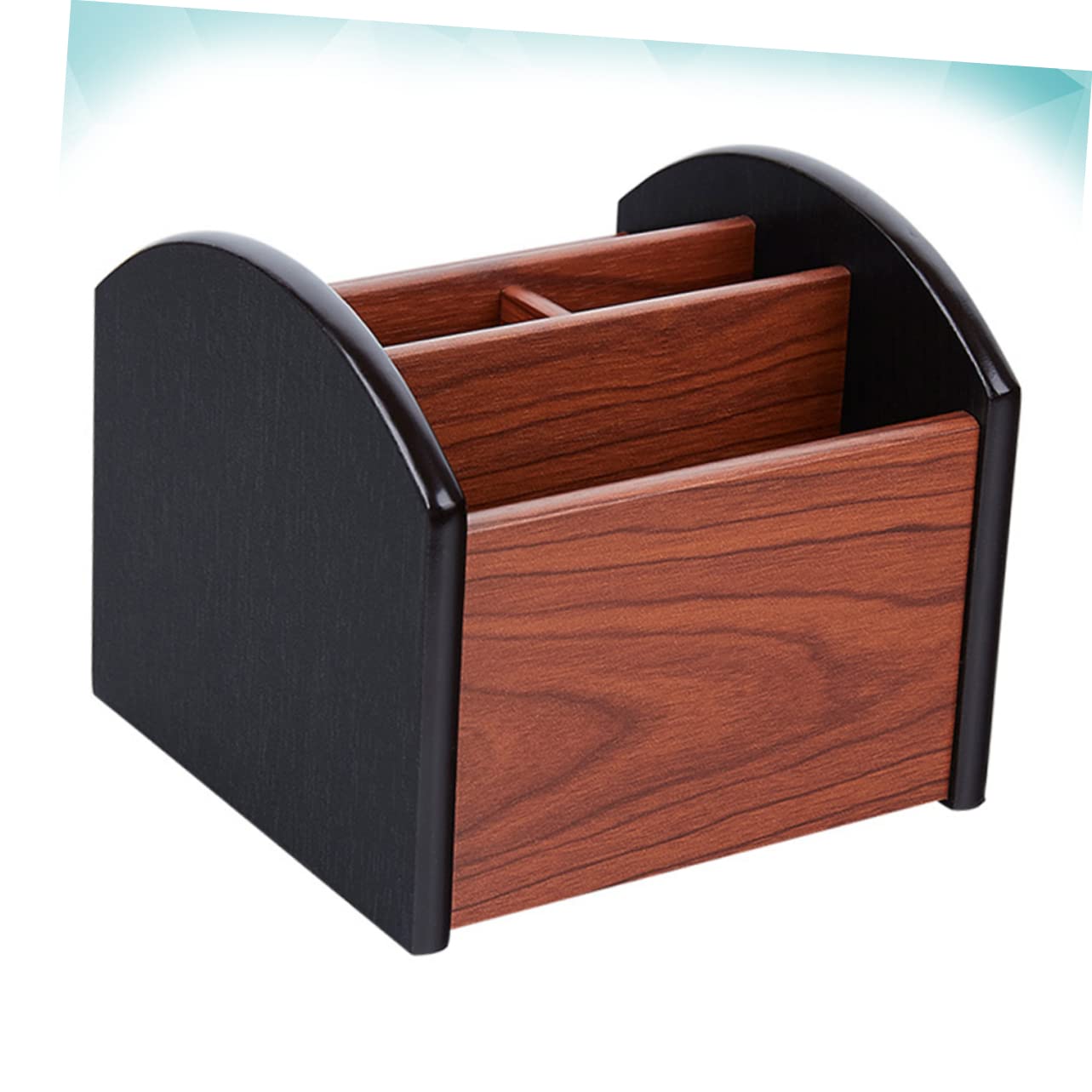 SECFOU Organizzatore da Scrivania Scomparti Multipli Scatola Multifunzionale in Legno Design a Venatura Naturale per Mantenere L'ufficio Ordinato e Funzionale