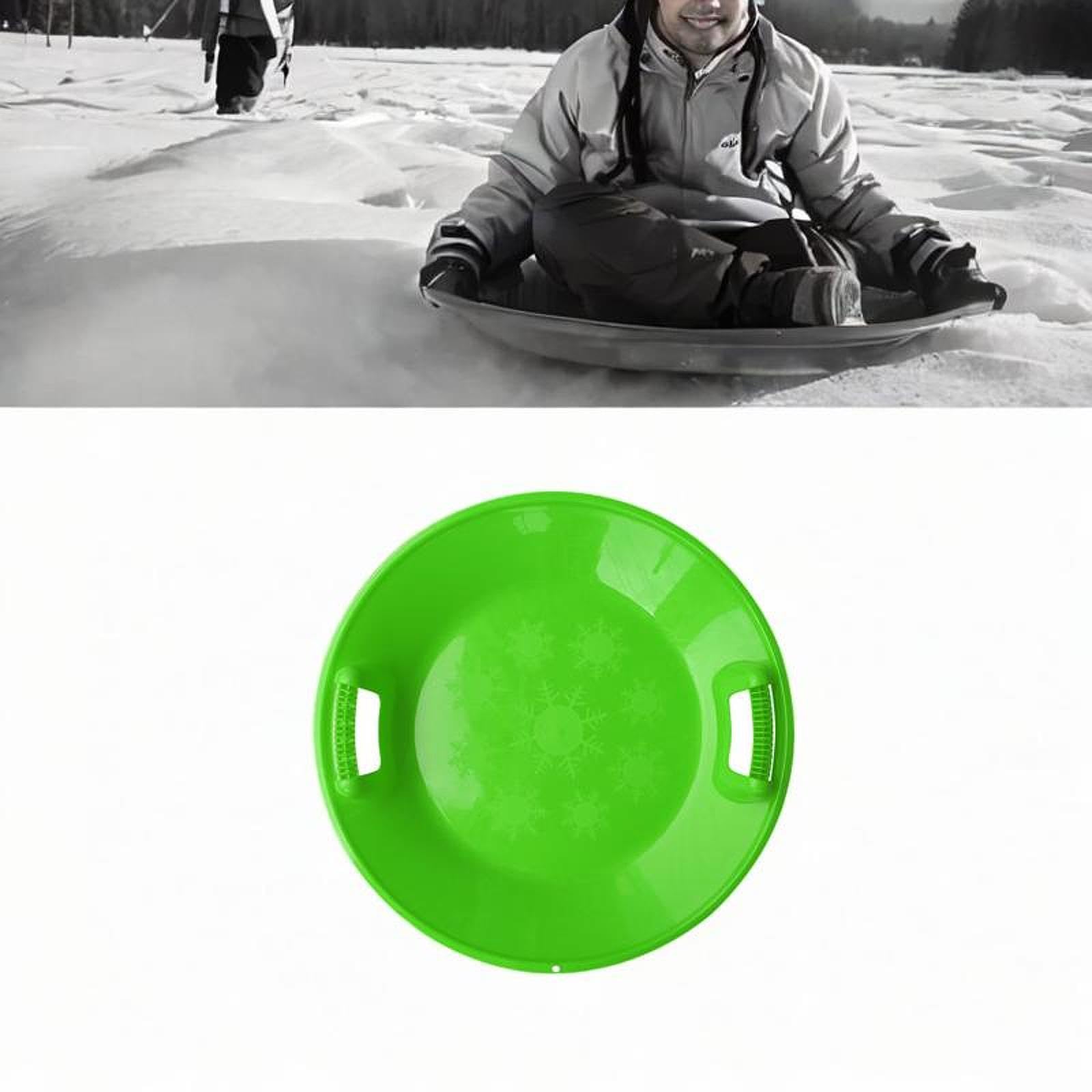 Luge Ronde pour La Neige, Toboggan à Neige, Toboggan Haute Performance, Luge à Pousser pour l'herbe et Le Sable, Piste de Luge pour Adultes, Garço, Green L