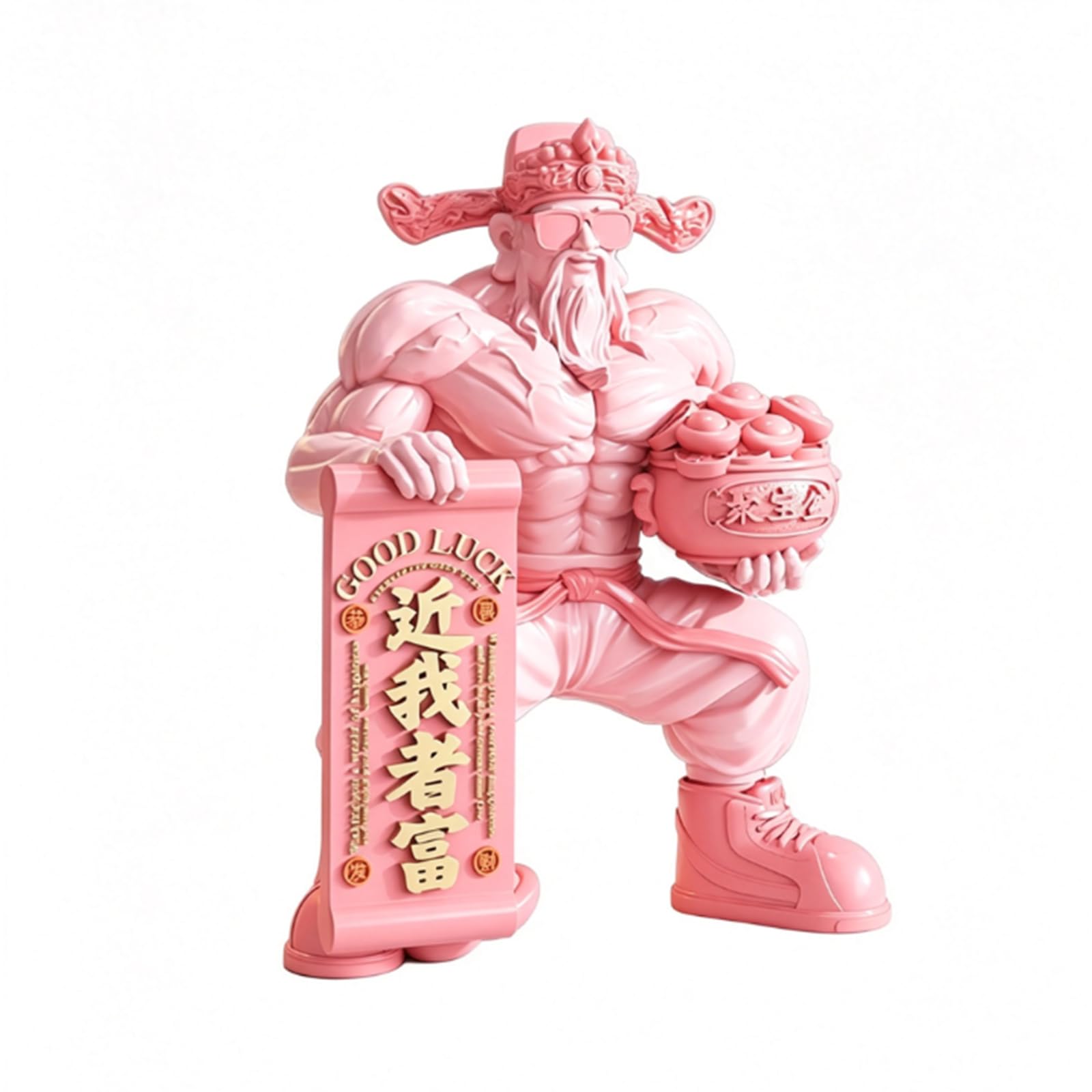 Hhhxkkuu Muscle God of Wealth Statue Modern Fortune Figurine 25Cm Tall