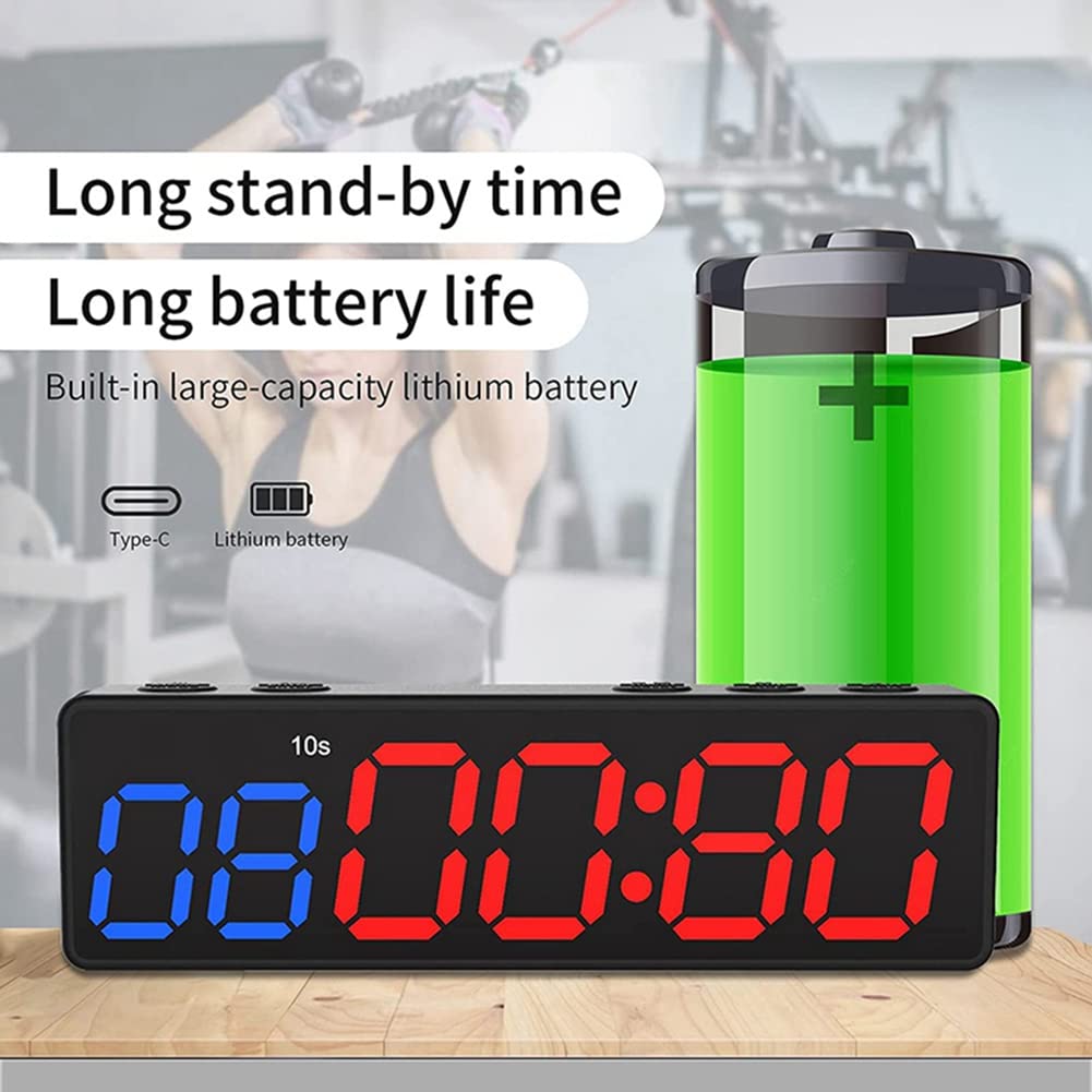 da palestra portatile a intervalli Allenamento Fitness Orologio Conto alla rovescia/UP/Cronometro Magnetico USB Ricaricabile Fitness A