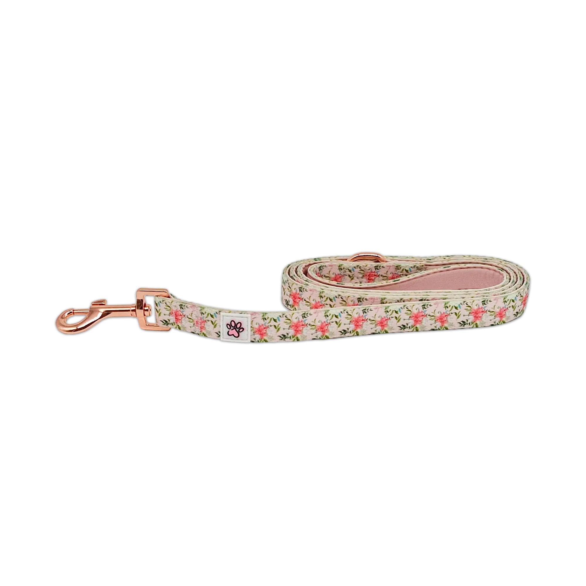 Laisse pour chien rose à motif fleurs roses Paw My God