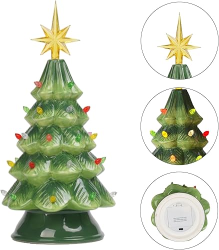 Miniatura 3 de Decoración de árbol de Navidad de cerámica de Halloween, cabeza de calabaza naranja de Halloween, truco o trato, más de 33 bombillas multicolor con