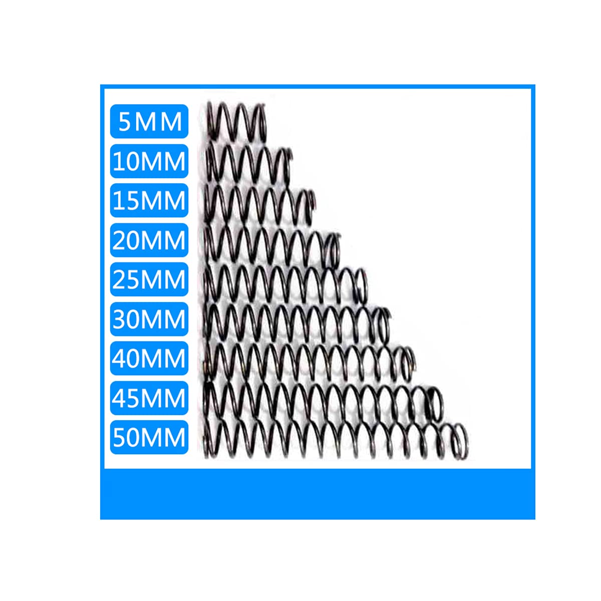 Spring Coil, Wire Diameter 2mm, OD 16mm, Length 45mm Stainless Steel Silver Extended Compressed Springs 10pcs