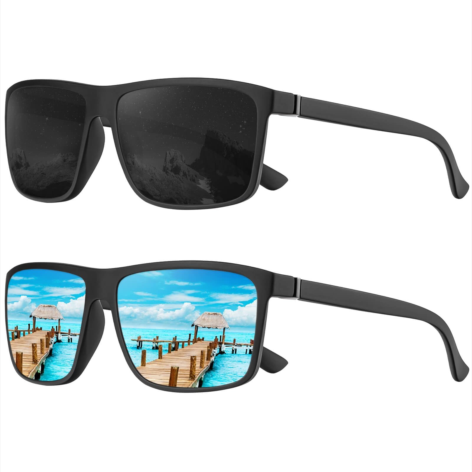 Perfectmiaoxuan 3er-Pack Polarisierte Sonnenbrille Herren Damen, Leichte TR90 Sonnenbrille mit UV400 Schutz, TAC Gläser für Autofahren, Angeln, Urlaub & Freizeit