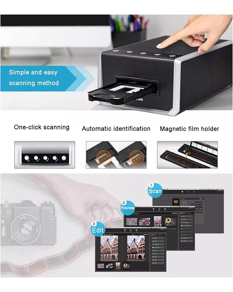 KK-GAL 35mm Film Scanner, Slide & Negative Viewer, Converts Film to Digital, Infrared Film Scanner, Photography Studio Accessory