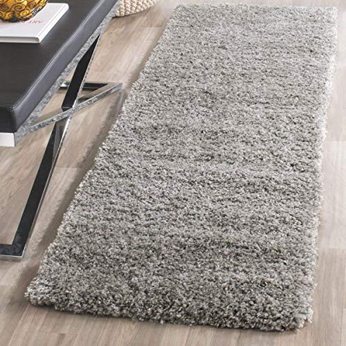 Image of Carpet for Hallway, Kitchen, and Modern Interiors, Cozy Shag Runner for Living Room, Entryway & Office Decor Size 2x6 feet Silver