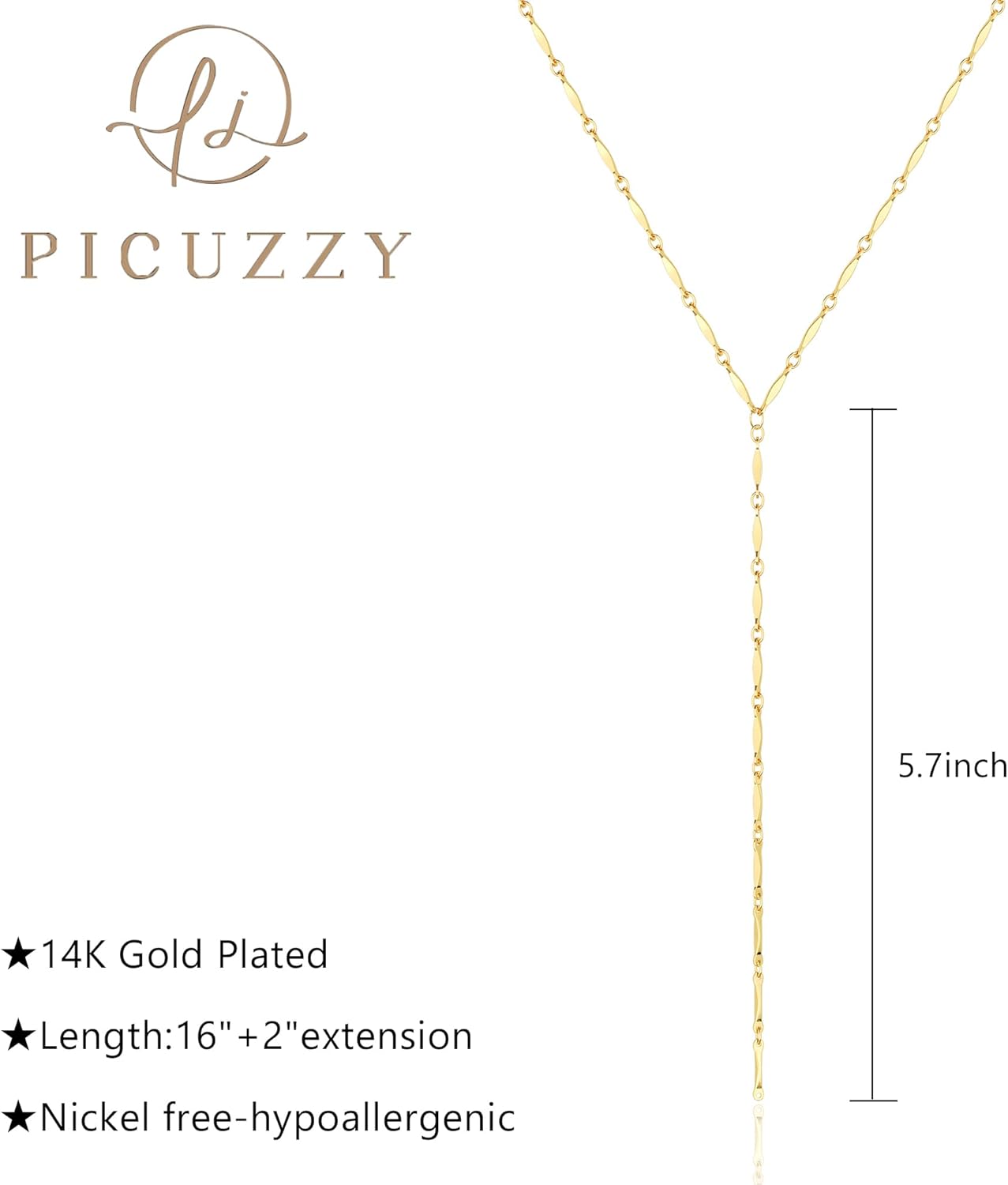 Layered Silver Necklace for Women, Dainty Silver/Gold Plated Long Necklaces for Women Trendy Lariat Y Shaped Cubic Zirconia Pendant Necklaces Fashion Jewelry for Women Gift - Image 3