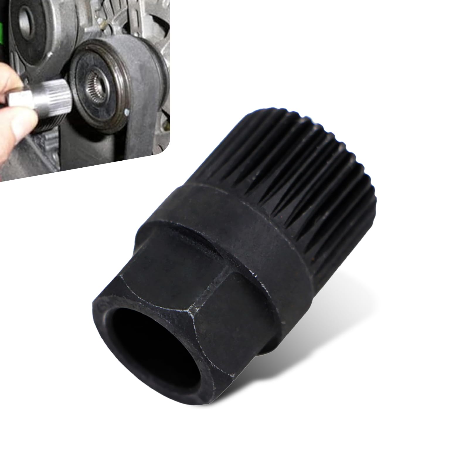 AWGUKA Car 33T Socket, 33 Teeth Anti-Slip High-Hardness Alloy Generator One-Way Pulley Special Disassembly Tool, Compatible with Volkswagen Audi A3