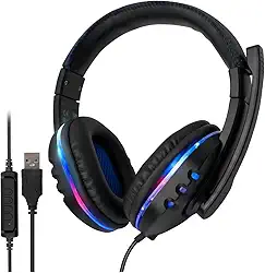 Fone De Ouvido Gamer USB Com LED RGB KA-9007 STEREO