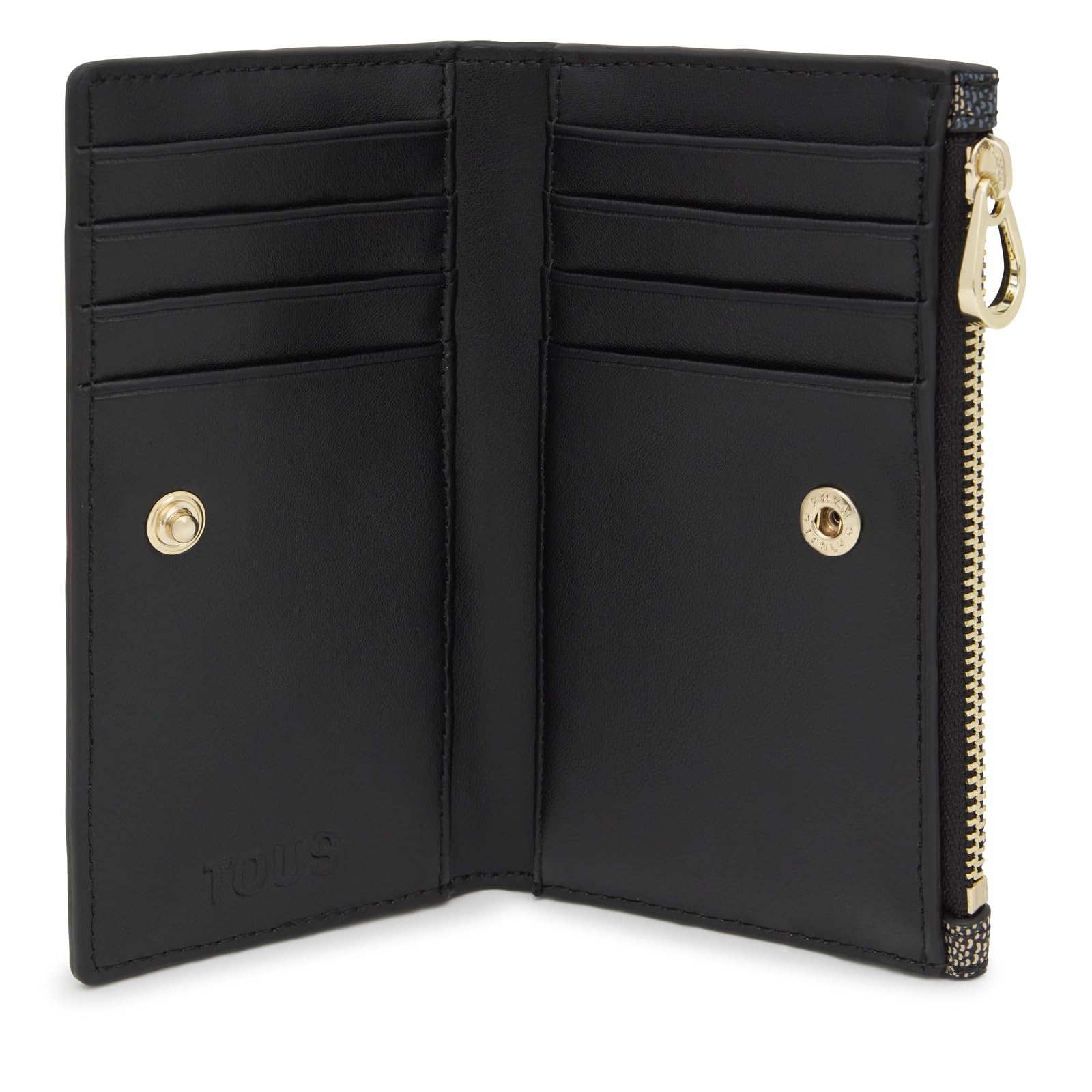 Tous Cartera Flat Negra, para Mujer, Medidas 8,5 x 14 x 2 cm, Colección Kaos Icon