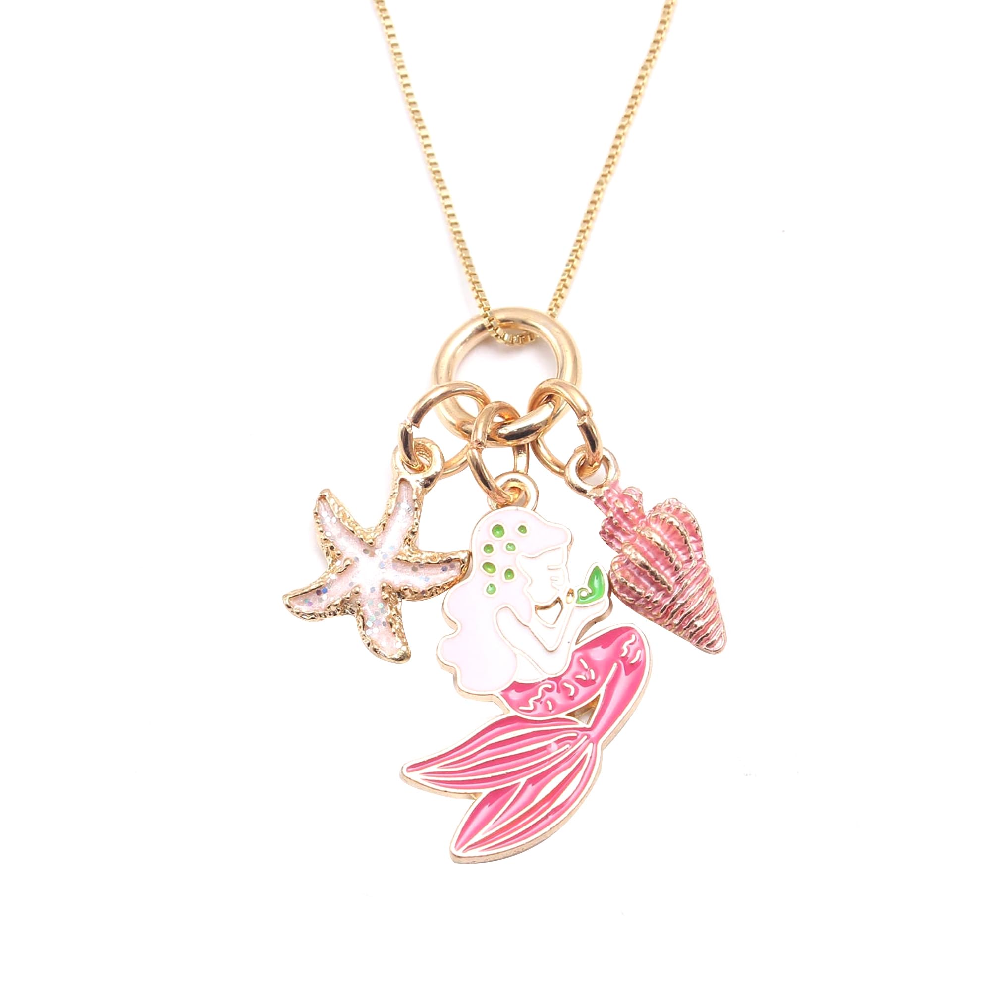 Melbees by Yellow Chimes Mermaid Charm Pendant Necklace for Kids and Girls | Multicolor, Alloy, 30cm Chain, 1 Stone, Fantasy Theme