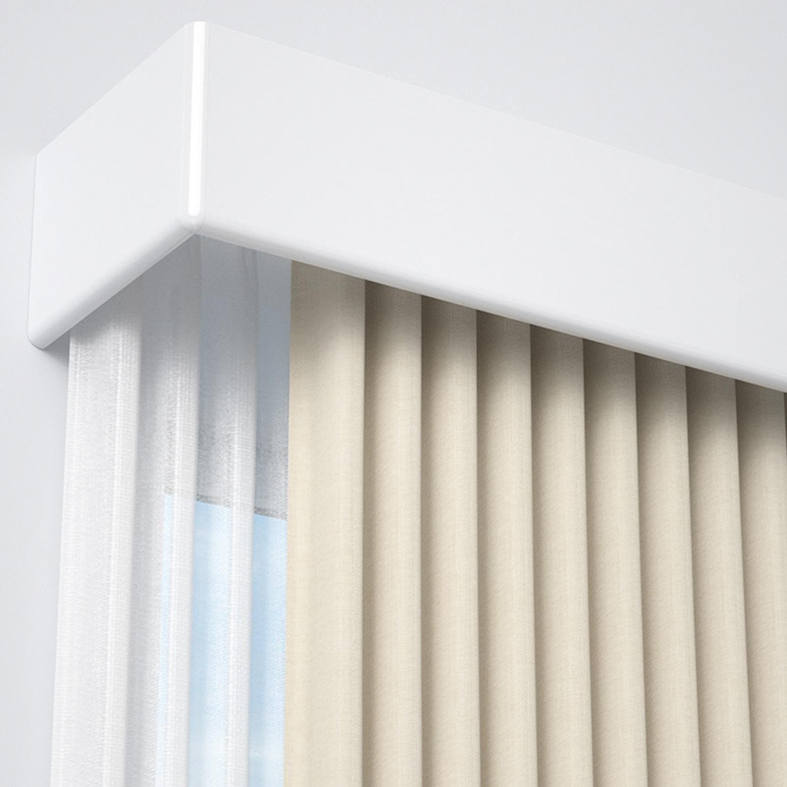 Ceiling Mounted Curtain Track Pelmet with Double Rails,Three-in-one Room Dividers Set for Windows, Curtain Boxes Valance Rod(245cm/96.5in/8ft)