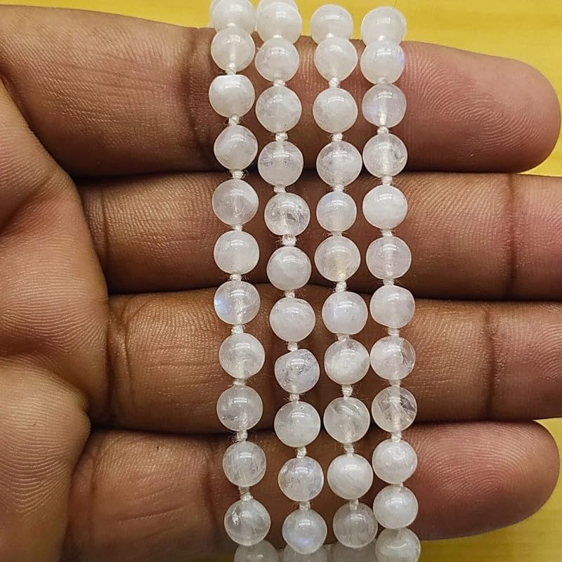 Japa Mala perles rondes 8mm blanc arc-en-ciel | Collier méditation - 7