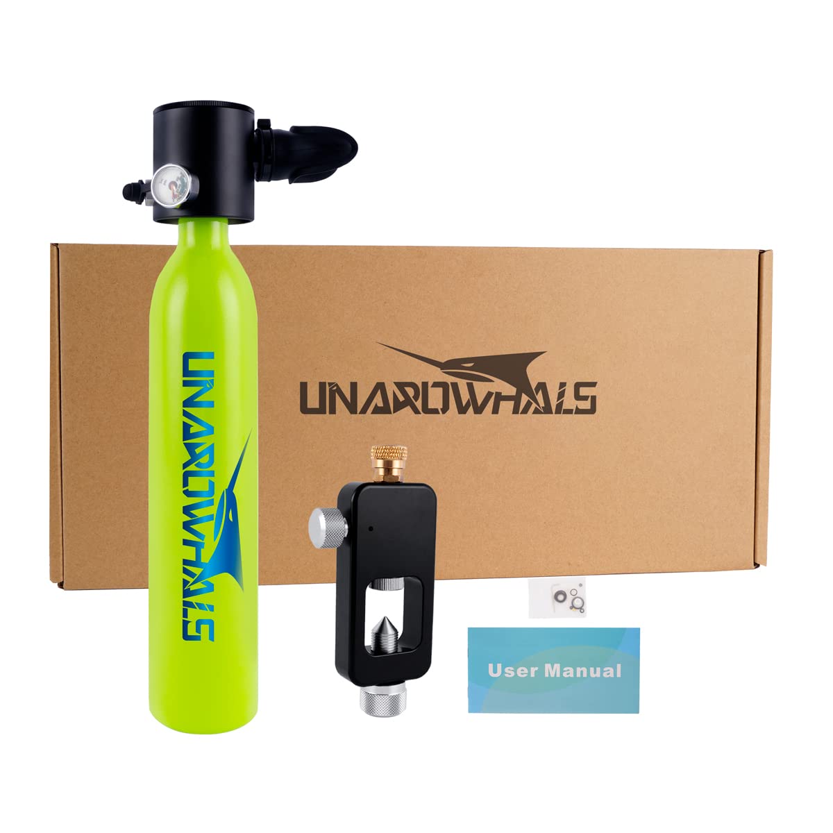 UNAROWHALS NS3000A Portable Mini Scuba Tank with 0.5L Capacity Support 5-12 Mins Underwater Breathin