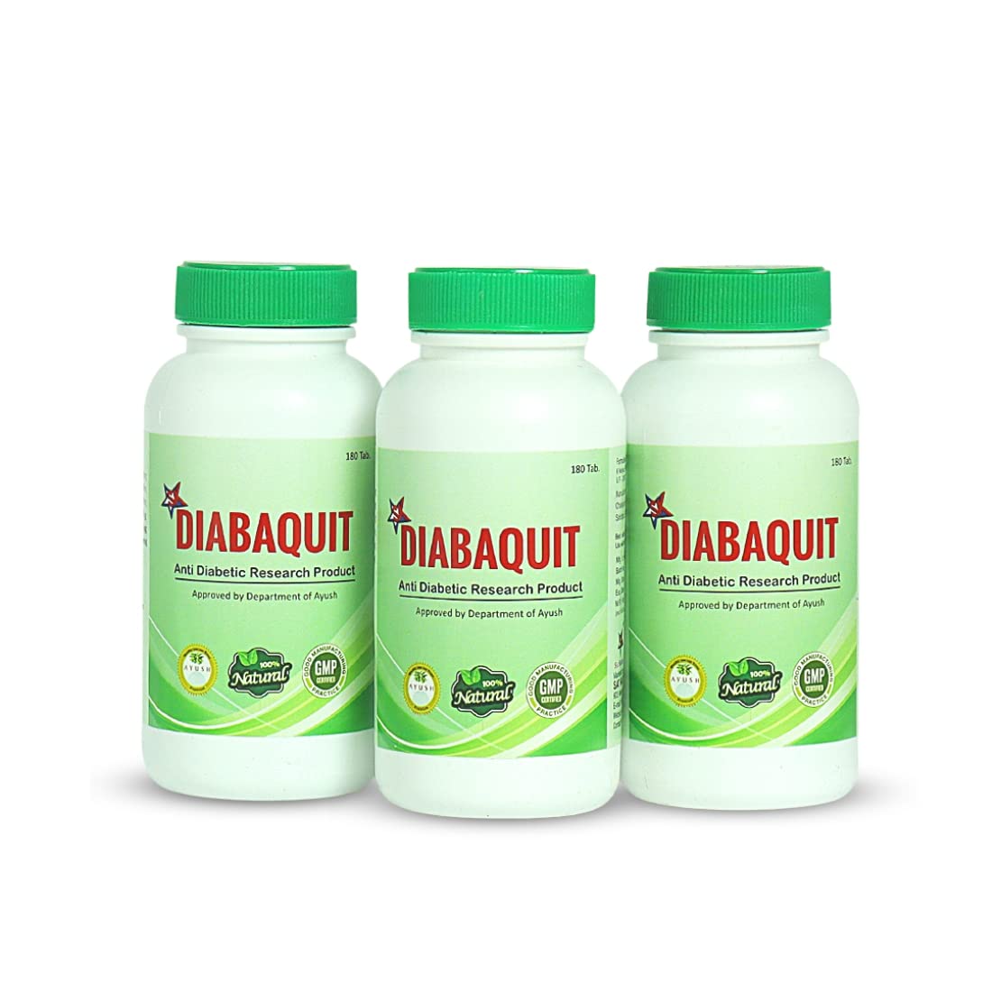 DiabaQuit Diabetes Care - Ayurvedic Tablets for Blood Sugar Level Control | Control Diabetes & Sugar Naturally | Made of Pure Herbs | Approved by Ministry of Ayush, Govt. of India | (540Tablets)