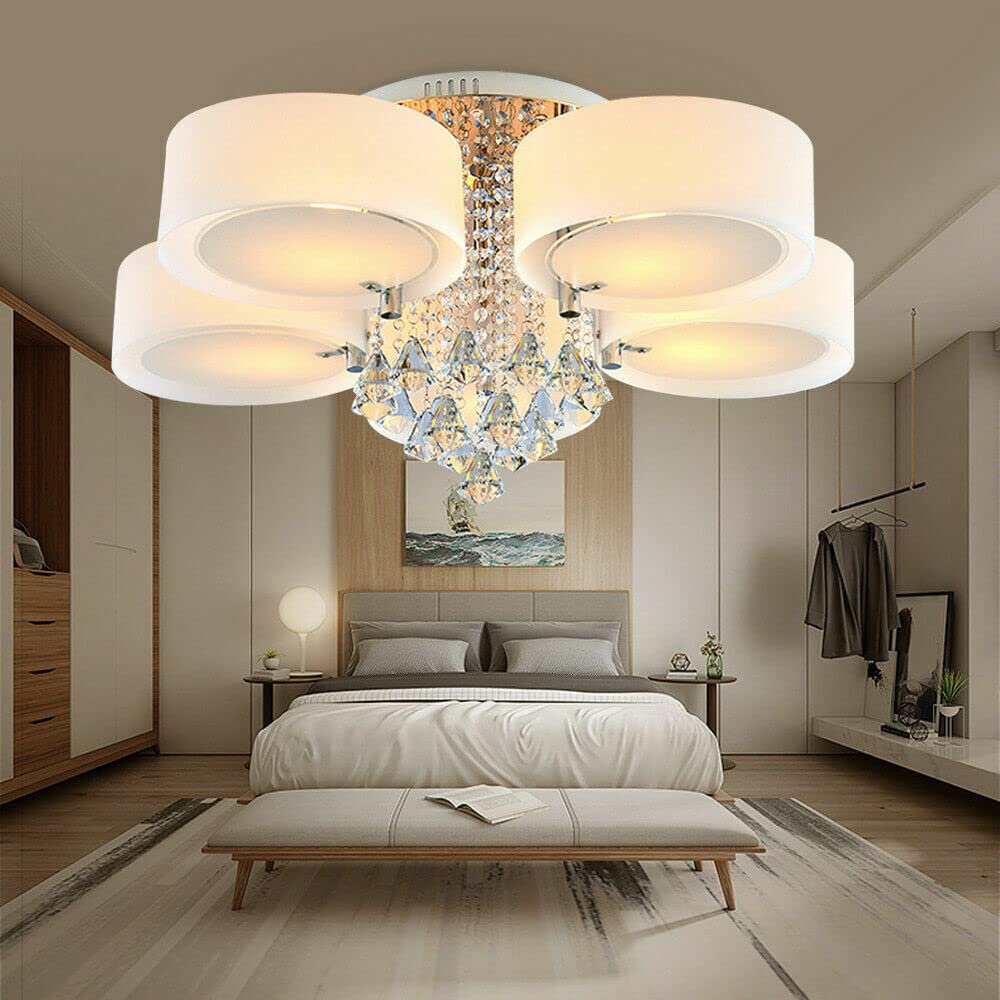 LED Kristall Kronleuchter, Deckenlampe, Deckenleuchte Lampe Beleuchtung Wohnzimme, Smartes Leben, Sich Zur Beleuchtung Von Kinderzimmern, Wohnzimmern, Esszimmern (Modern, E27 LED, 5)
