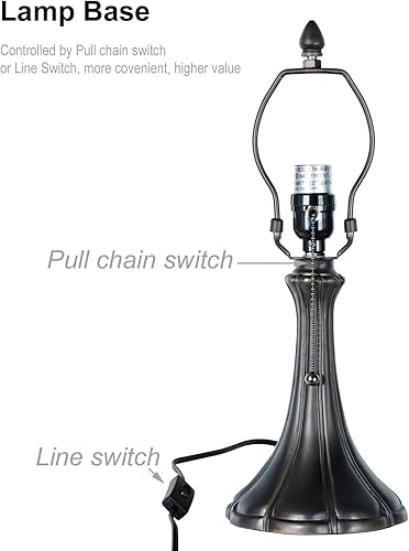 Miniatura 6 de TL0014 - Lámpara de mesa LotusTiffany azul y blanco, lámpara de mesita de noche de vidrieras, lámpara de mesa de lectura de vidrio doblado, 9.5 x