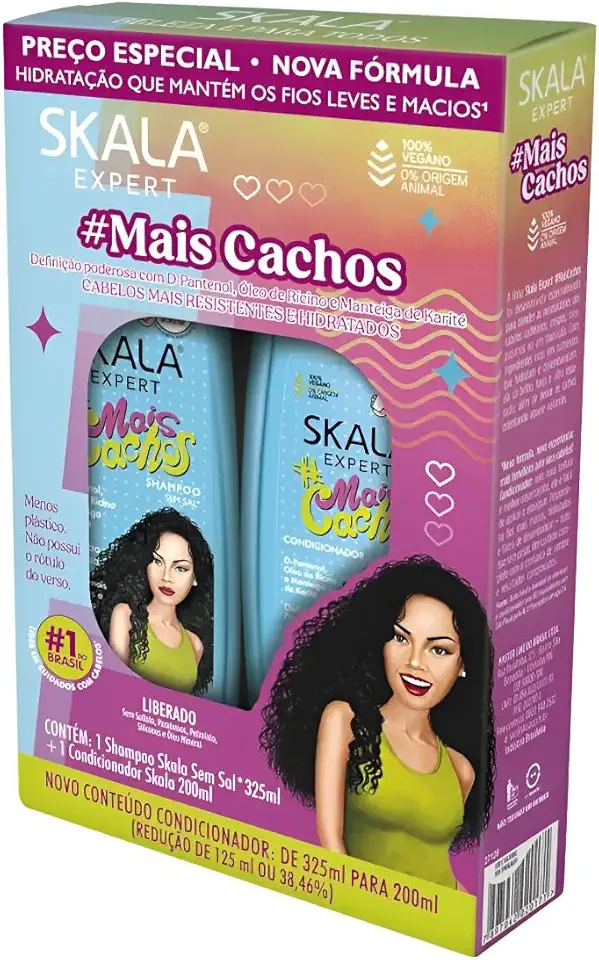 Kit Skala Mais Cachos Shampoo 325ml + Condicionador 200ml