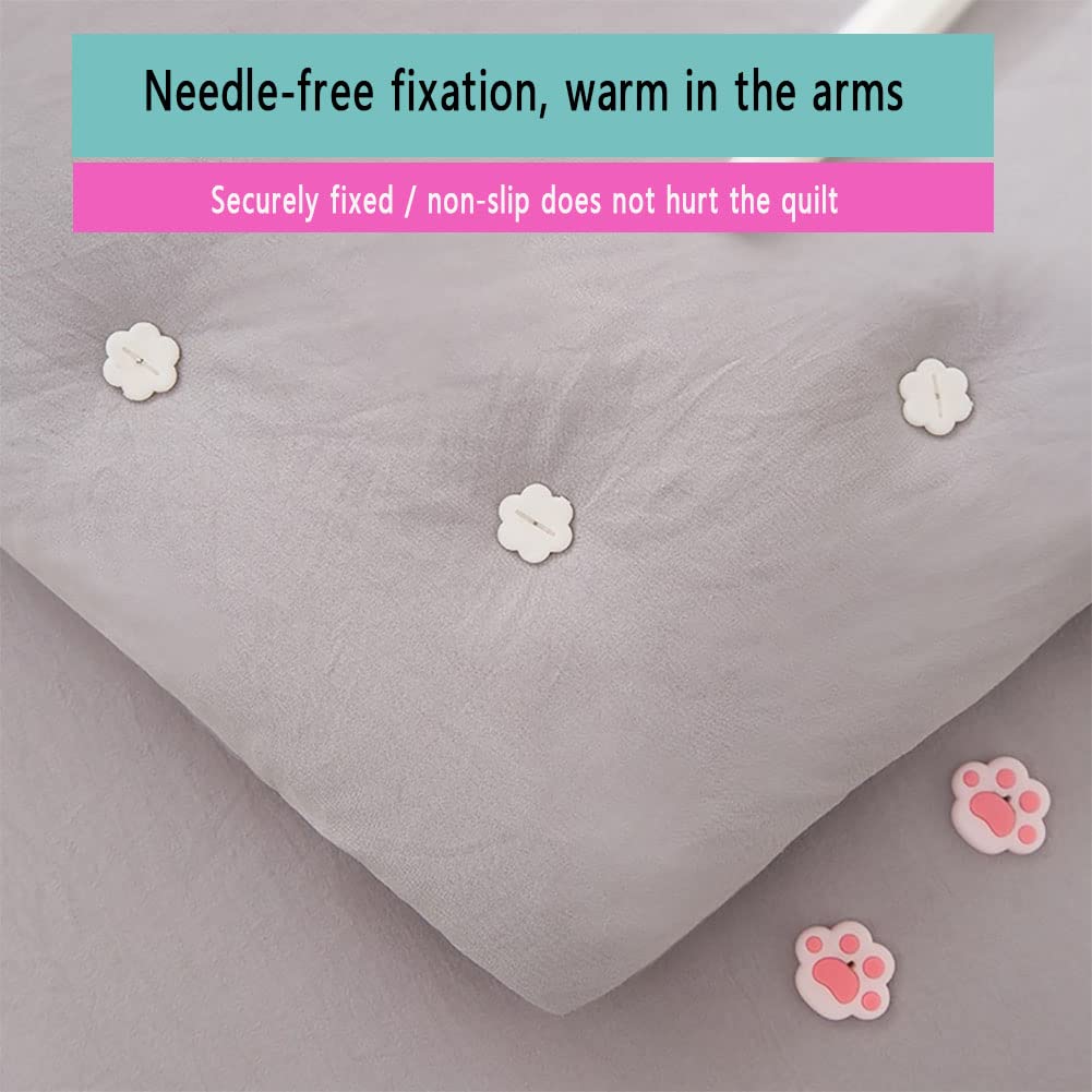 nanaxagly Quilt Holder Bed Sheet Clip, Needle-Free Safe Invisible Soft Silicone Quilt Holder, Prevents Comforters from Shifting Inside Cover, for Sofas, Sheets, Carpets, Floor Mats, etc.