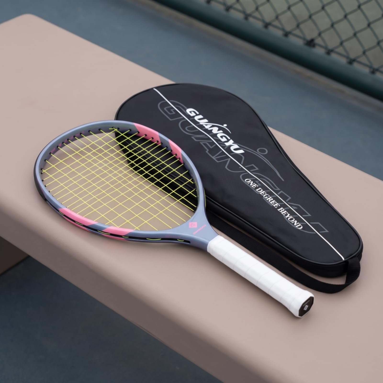 Raqueta Carbono Ajustable, Negro Oscuro