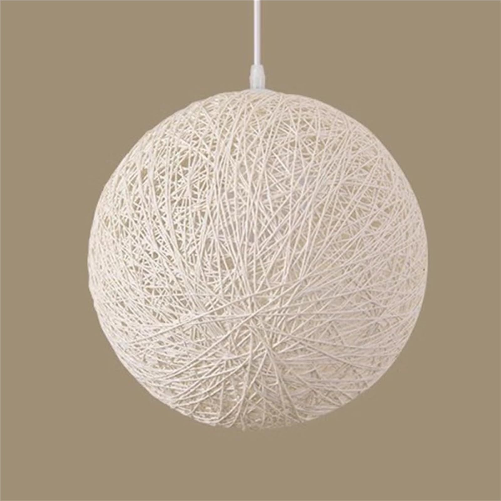 KHUKHU Hemp Thread Circular Light Fixture Modern Hand-Woven Light Fixtures American Style Countryside Bamboo Woven Chandelier for Kitchen Dining Room Bedroom(B,35cm)