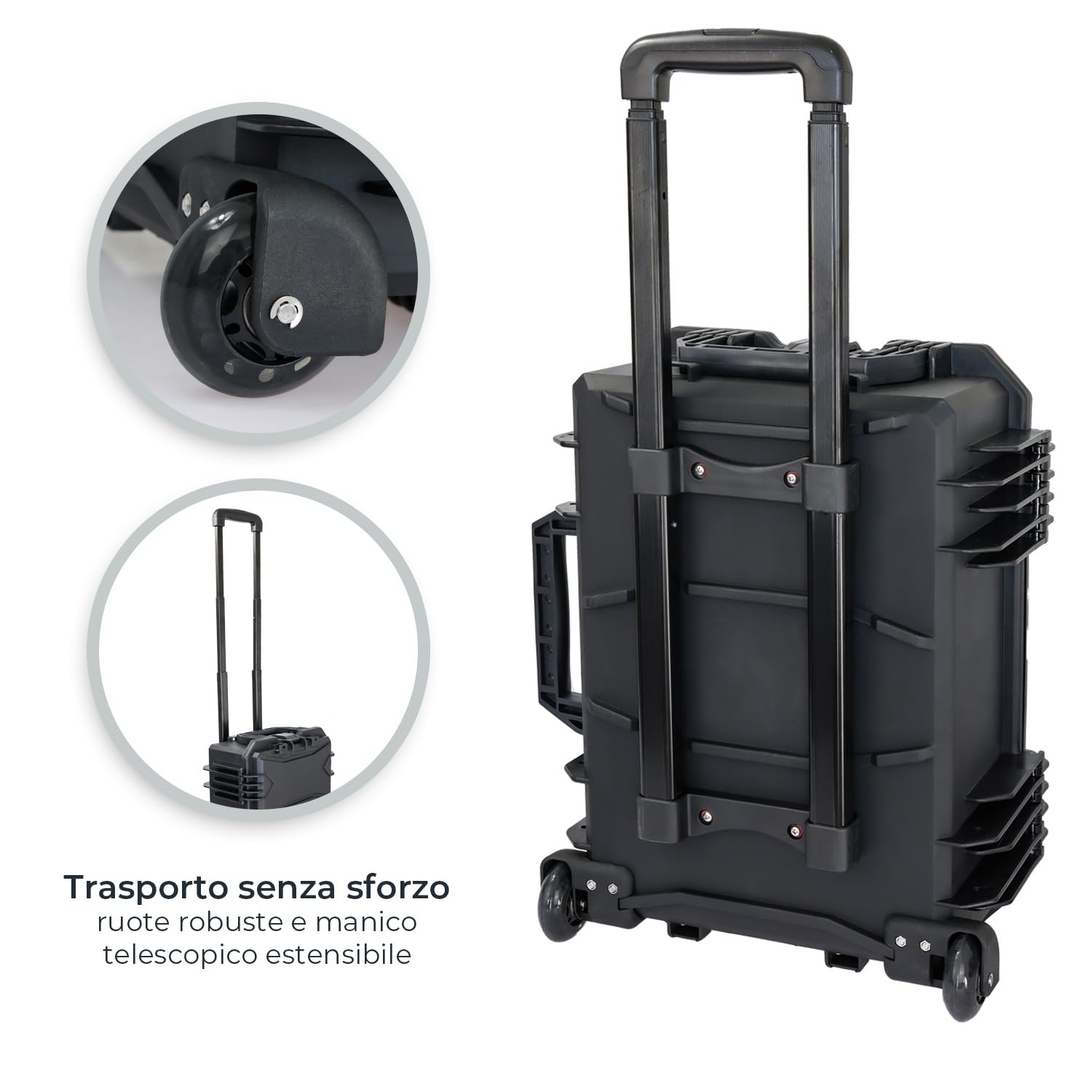 HMF 15604-02 Carrello Porta utensili da esterno vuota, cassetta per attrezzi grande | 46,5 x 36 x 22,5 cm