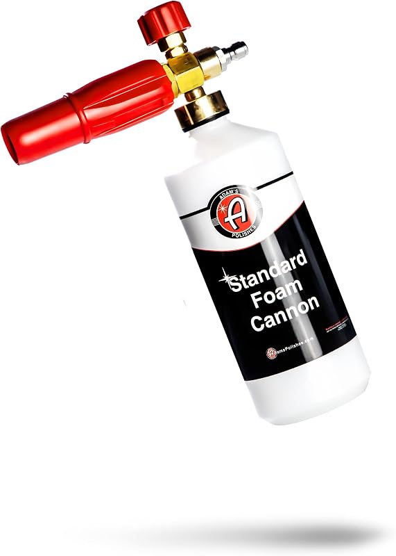 Cañón de espuma estándar Adam's Polishes - Pulverizador de jabón con cañón de espuma para lavado de autos, limpieza de patios y casas | Recipiente limpiador pulverizador para lavadora a presión