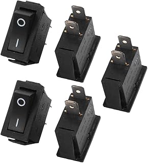 New Lon0167 AC 250V Featured 16A 2 Terminals reliable efficacy SPST Black Rectangle On/Off Rocker Switch 5 Pcs(id:552 38 f5 0fb)